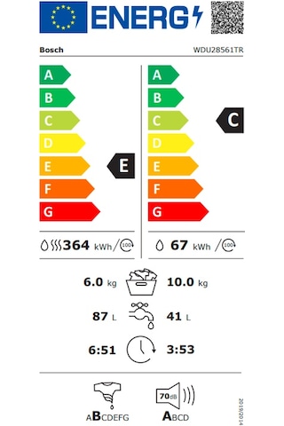 Bosch WDU28561TR 1400 Devir 10 KG + 6 KG Kurutmalı Çamaşır Makinesi