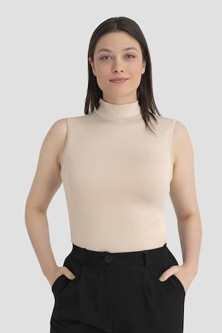 Arma Yıldız Kadın Ten Balıkçı Yaka Kolsuz Body 3'lü Paket Ten