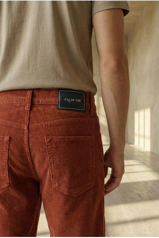 Little Cup Jeans Co Erkek Baggy Fit Rahat Kalıp Kiremit Kadife Pantolon