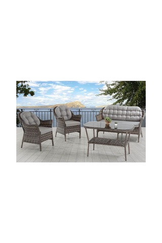 Rattan Orkide Bahçe Takımı 2+1+1+masa Gri Çok Renkli