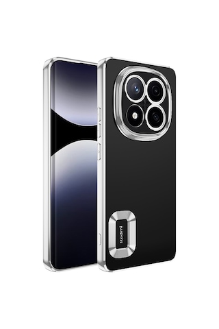 Butam Bilişim Redmi Note 14 Pro 4g Kılıf Kamera Korumalı Logo Gösteren Omega Kapak - Gümüş Gümüş