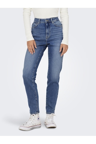 Only Bayan Düz Kesim Yüksek Bel Kot Pantolon 15283925 Mavi