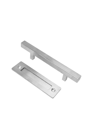 Çift Taraflı Ahır Kapı Kolu Fırçalı Paslanmaz Garaj Dolap Kolu Huiliang