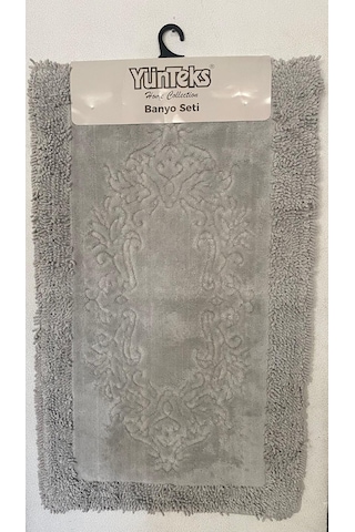 Pamuk Makarna Tufting 2'li Klozet Takımı , Banyo Seti , Damask, V