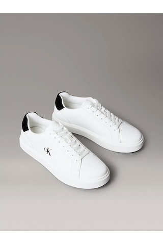 Calvin Klein Jeans Klasik Düz Tabanlı Bağcıklı Deri Erkek Beyaz Sneaker Ym0ym01435-01w Beyaz