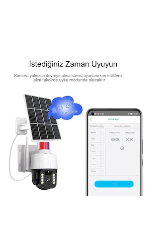 Qasul 5mp Kablosuz Kamera, Güvenlik İçin Güneş Enerjili Panel S