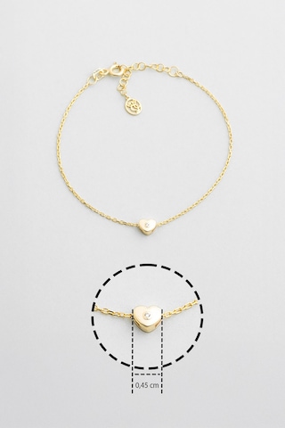 Little Love 18 Ayar Sarı Altın Kaplama 19 Cm Gümüş Bileklik Sarı