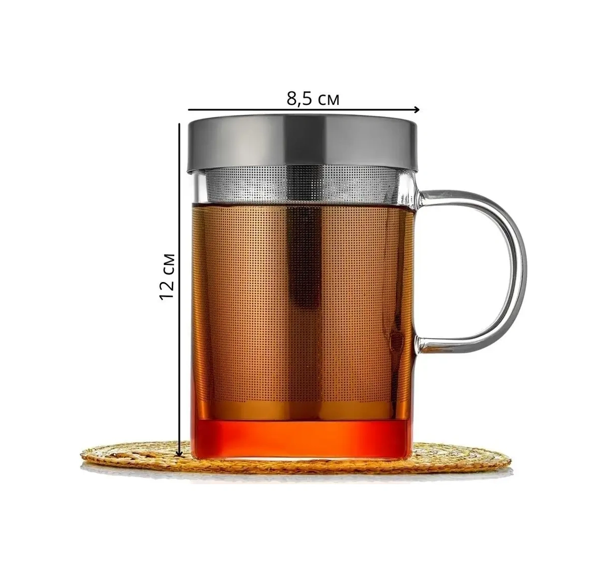 Teastar Cam Demlik Kupa, Kapaklı Ve Süzgeçli Filtre 65953600 Beyaz