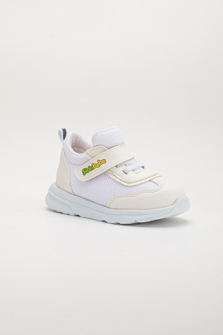 Şirin Bebe Şirinbebe Ortopedik Kız Bebek İlk Adım Spor Ayakkabı Beyaz Cırtlı Anorak Malzeme-3709 Beyaz