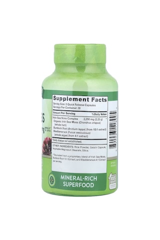 Nature's Truth Irish Sea Moss With Bladderwrack & Burdock Root Greens & Superfoods 90 Caps