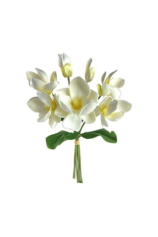 Yapay Çiçek Manolya Letex Eva Magnolia 33Cm Beyaz Krem