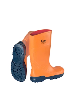 Techno Boots Poliüretan Soğuğa Dayanıklı Kısa Çelik Burunlu Turuncu Çizme Turuncu