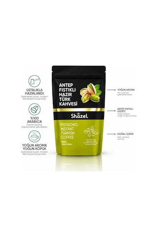 Shazel Antep Fıstıklı Hazır Türk Kahvesi 200g X 18 Adet Öğütülmüş