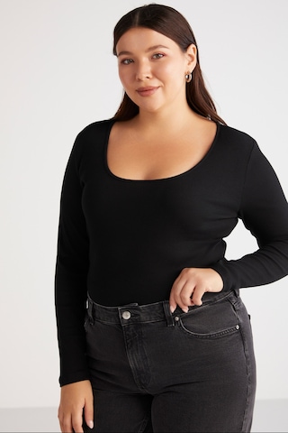 ETHIQUET VERSAYBB Kadın Regular Slim Beyaz Siyah Büyük Beden Body