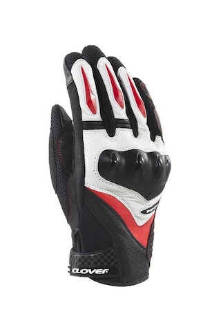 Clover Raptor - 3 Korumalı Motosiklet Eldiveni Siyah Kırmızı