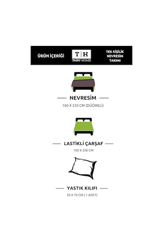 Tabu Home Puantiyeli Çarşafı Lastikli Tek Kişilik Nevresim Takımı