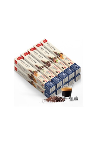 Nish Coffee Aromalı Kapsül Kahve 10'lu Set Karamel-vanilya-çikolata-fındık-portakal Kapsül Kahve