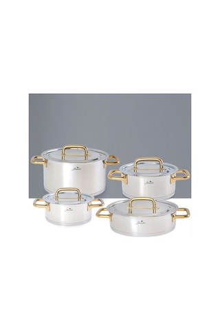 Jumbo Metalix Titanyum Gold 8 Parça Tencere Seti