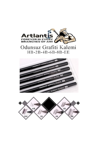 Odunsuz Grafiti Kalemi 6 Lı 1 Paket Odunsuz Kömür Kalemi Füzen Kalemi Çizim Kalemi Eskiz Ve Karakalem Kalemi