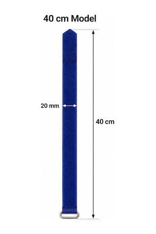 10'lu Cırt Kablo Bağı - 20mm 40 Cm Mavi