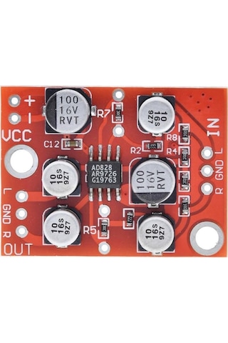 Ad828 Preamp Modül Ses Yükseltici Amfi Stereo Mikrofon Gitar Enstrüman Ses Video Sinyal Ön