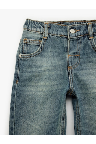 Koton Pamuklu Oversize Denim Pantolon Petrol 7wmb40003td