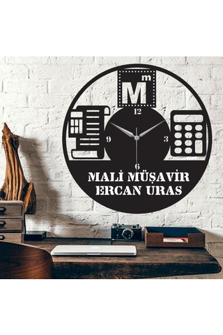 Kişiye Özel Muhasebeci Mali Müşavir Temalı Duvar Saati Siyah