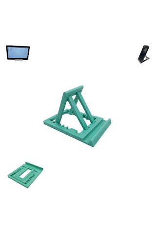 Özel Üretim Katlanabilir & Ayarlanabilir 7 Kademeli Telefon Tablet Standı Tablet Telefon Tutucu Yeşil