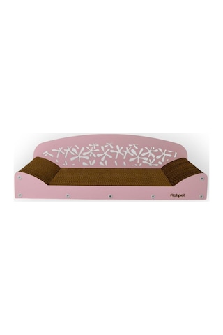 Rotipet Sloffy Karton Kedi Tırmalama Koltuğu Çift Katlı, 4 Yüzey Kullanım, 68x25x20 Cm Şeker Pembesi
