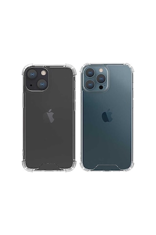 iPhone Uyumlu 13 Pro Max Köşe Korumalı Darbe Emici Şeffaf Silikon Telefon Kılıfı Kapak