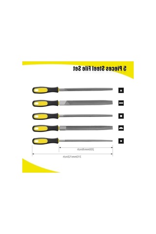 5 Parça Çelik Eğe Seti - Ergonomik Saplı, Dayanıklı
