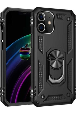 Apple Uyumlu iPhone 12 Kılıf Zore Vega Kapak Siyah