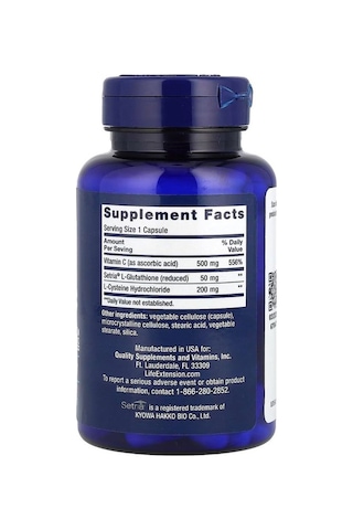 Life Extension Glutathione Cysteine & C 100 Kapsül
