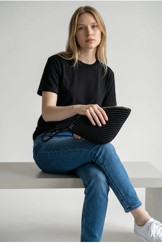 Efw Rome Handmade Hasır Clutch Çanta Siyah