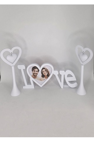Romantik Masa Dekoru Sevgililer Günü -beyaz - Yemek Masası Dekoru-hediyelik