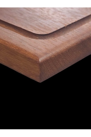 Eksiz Masif Doğal Oluklu Ahşap Kesme Sunum Doğrama Tahtası