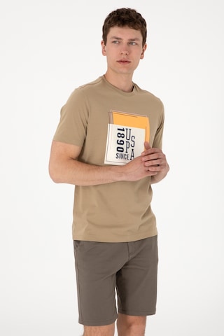 U.S. Polo Assn. Erkek Regular Fit Bisiklet Yaka Haki Tişört 50306880-VR027