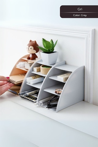 Lüks Makeup Ruj, Rimel, Oje Düzenleyici Organizer, Ruj Standı, Gri Çok Renkli