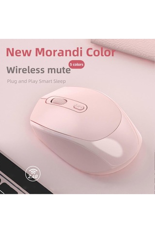 Kablosuz Optik Fare 2.4ghz Bluetooth Çift Modlu Usb Fare Yüksek Hassasiyetli 1600dpı Ergonomik Tasarım Bilgisayar Faresi Pembe