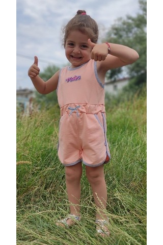 Sıfır Kol Çocuk Şort Tulum - 1-5 Yaş - 2090