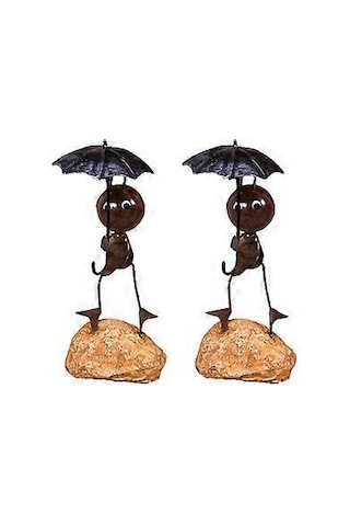 Karınca Dekor Demir Deri Karınca Modelleri Ev Araba Dekorasyonu İçin Şemsiye Tutan 2'li Paket Süsü Diğer