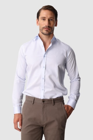 Igs Açık Mavi Regular Fit Geniş Kalıp Klasik Yaka Düz Uzun Kollu Cepsiz %100 Pamuk Non Iron Ütü İstemeyen Gömlek -23971