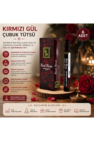 İndians Rose & Kırmızı Gül Çubuk Tütsü 6x50 - 6'li Paket