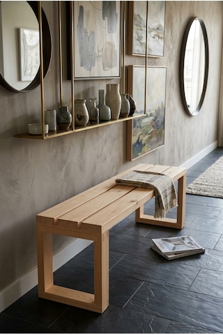 Julie Bench Naturel Bank 30x100 Ham Ladin Ağacı Ham Ahşap