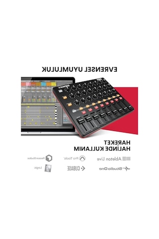 2As Usb Mıdı Controller Mikseri, Atanabilir Düğmeleri İle Açık Antrasit