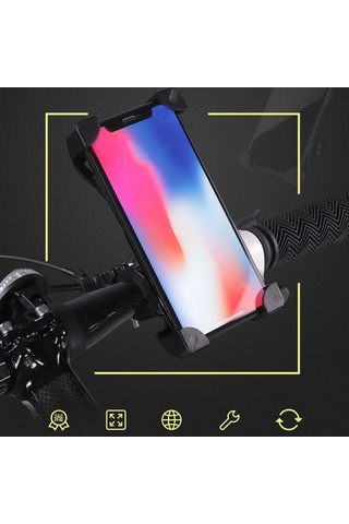 Moveevo 360 Derece Döner, Kauçuk Padli, Kayar Bisiklet/motosiklet Akıllı Telefon Tutucu - Abs Plastik, Kolay Kurulum, Güçlü Kilitleme