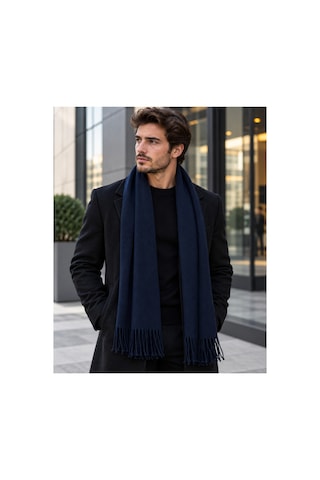 Aydincapqa Unisex Selanik Örgü Görünümlü Triko Atkı Püsküllü Kışlık Boyun Atkısı 165x20 Lacivert - 944087051 Lacivert