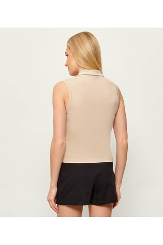 Guess V6gp03k2958 Sarah Sleeveless Kadın Polo Tişört Bej