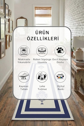 Yıkanabilir Yolluk 68 Krem