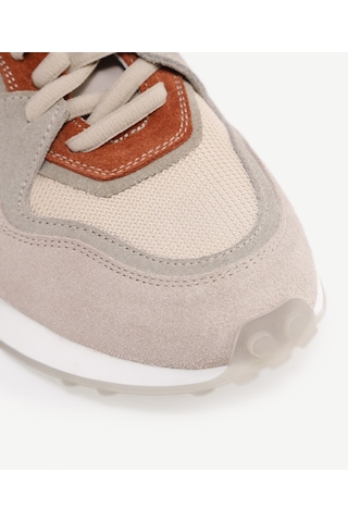 Yargıcı Kumaş Detaylı Deri Sneaker 24yeay4474x 017 Bej